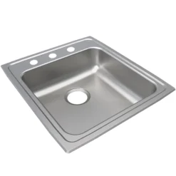 Elkay Lustertone Classic 20" Drop In/Topmount Stainless Steel ADA Kitchen Sink, Lustrous Satin, 3 Faucet Holes, LRAD2022653