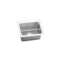 Elkay Lustertone Classic 25" Drop In/Topmount Stainless Steel Kitchen Sink, 3 Faucet Holes, DLRQ2522103