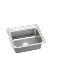 Elkay Lustertone Classic 25" Drop In/Topmount Stainless Steel ADA Kitchen Sink, Lustrous Satin, 1 Faucet Hole, LRADQ2521551
