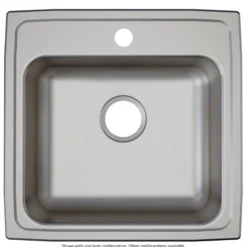 Elkay Lustertone Classic 20" Drop In/Topmount Stainless Steel ADA Kitchen Sink, Lustrous Satin, 2 Faucet Holes, LRAD1919602