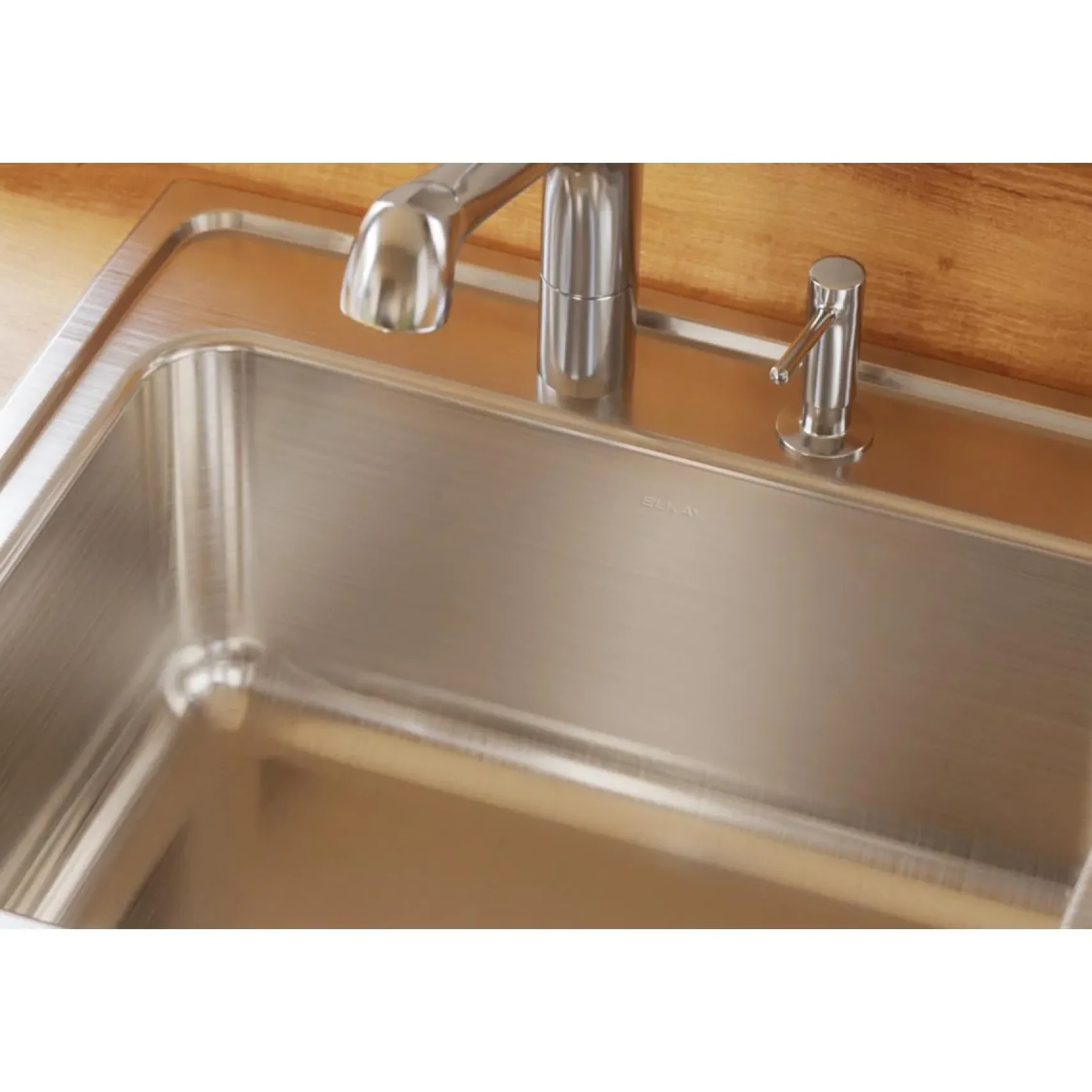Elkay Lustertone Classic 25" Drop In/Topmount Stainless Steel Kitchen Sink, Lustrous Satin, 3 Faucet Holes, DLR252210PD3