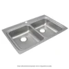 Elkay Lustertone Classic 33" Drop In/Topmount Stainless Steel ADA Kitchen Sink, 50/50 Double Bowl, Lustrous Satin, 3 Faucet Holes, LRAD3322653