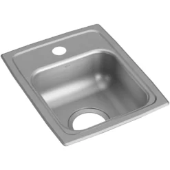 Elkay Lustertone Classic 13" Drop In/Topmount Stainless Steel ADA Kitchen Sink, Lustrous Satin, 2 Faucet Holes, LRAD1316602