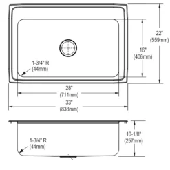 Elkay Lustertone Classic 33" Drop In/Topmount Stainless Steel Kitchen Sink, Lustrous Satin, 4 Faucet Holes, DLRS332210PD4