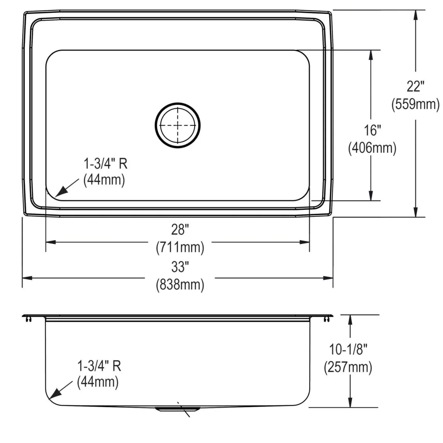 Elkay Lustertone Classic 33" Drop In/Topmount Stainless Steel Kitchen Sink, Lustrous Satin, 4 Faucet Holes, DLRS332210PD4