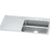 Elkay Lustertone Classic 43" Drop In/Topmount Stainless Steel Kitchen Sink, Lustrous Satin, Includes Drainboard, MR2 Faucet Holes, ILR4322RMR2