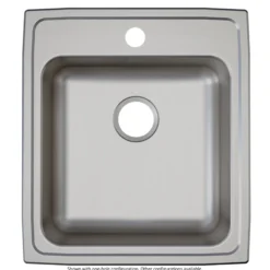 Elkay Lustertone Classic 20" Drop In/Topmount Stainless Steel ADA Kitchen Sink, Lustrous Satin, 3 Faucet Holes, LRAD2022553