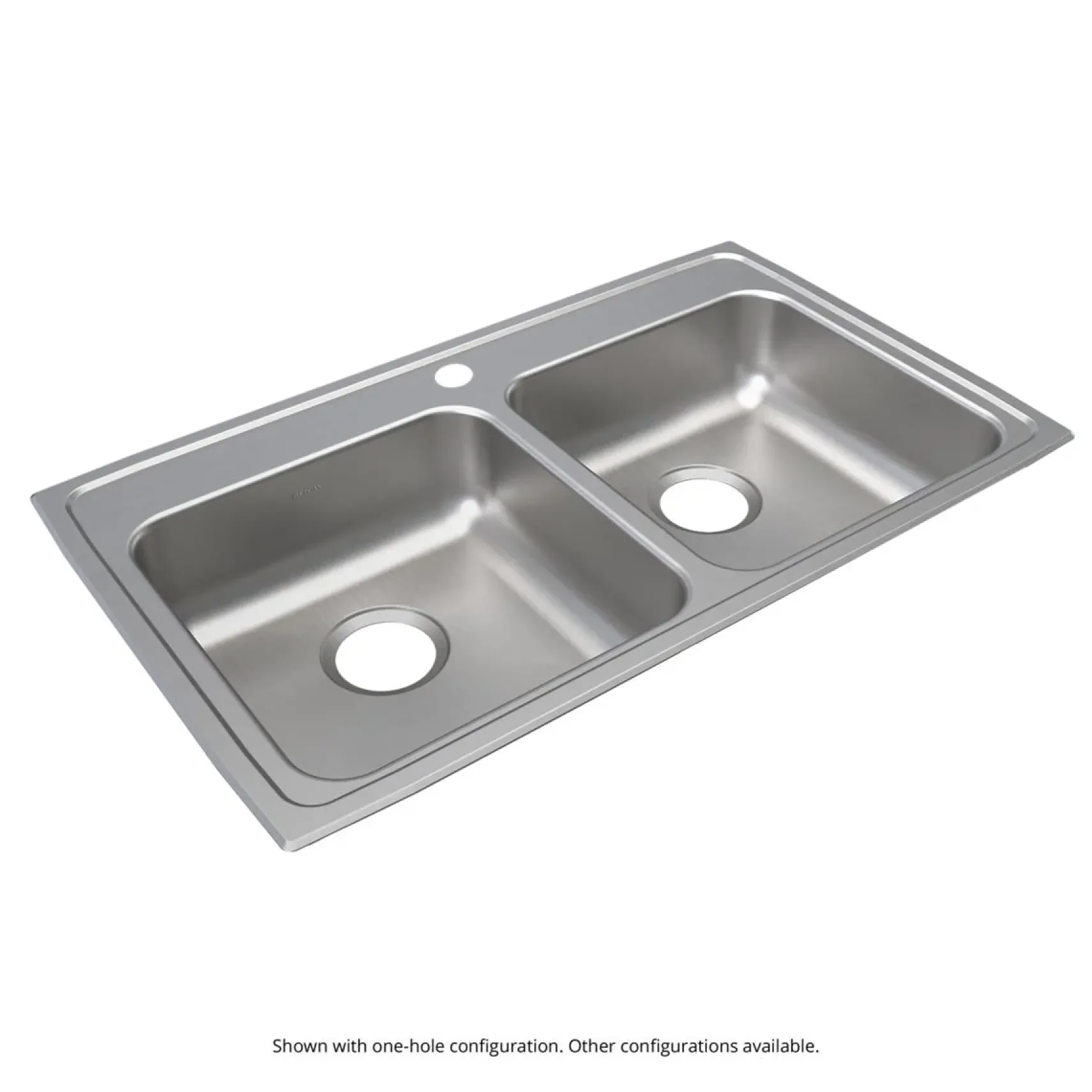 Elkay Lustertone Classic 33" Drop In/Topmount Stainless Steel ADA Kitchen Sink, 50/50 Double Bowl, Lustrous Satin, 2 Faucet Holes, LRAD3319652