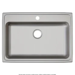 Elkay Lustertone Classic 31" Drop In/Topmount Stainless Steel ADA Kitchen Sink, Lustrous Satin, No Faucet Hole, LRAD3122550