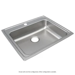 Elkay Lustertone Classic 25" Drop In/Topmount Stainless Steel ADA Kitchen Sink, Lustrous Satin, MR2 Faucet Holes, LRAD252155MR2