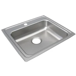 Elkay Lustertone Classic 22" Drop In/Topmount Stainless Steel ADA Kitchen Sink, Lustrous Satin, 3 Faucet Holes, LRAD2219653