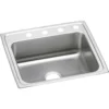 Elkay Lustertone Classic 22" Drop In/Topmount Stainless Steel Kitchen Sink, 4 Faucet Holes, LRQ22194