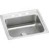 Elkay Lustertone Classic 22" Drop In/Topmount Stainless Steel Kitchen Sink, Lustrous Satin, 1 Faucet Hole, Perfect Drain, LR2219PD1