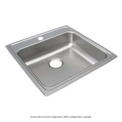 Elkay Lustertone Classic 22" Drop In/Topmount Stainless Steel ADA Kitchen Sink, Lustrous Satin, No Faucet Hole, LRAD2222650