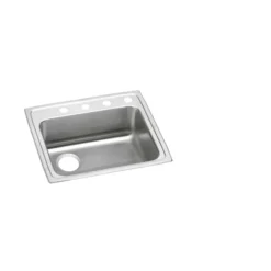 Elkay Lustertone Classic 22" Drop In/Topmount Stainless Steel ADA Kitchen Sink, Lustrous Satin, 1 Faucet Hole, LRAD221965L1