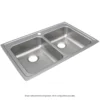 Elkay Lustertone Classic 33" Drop In/Topmount Stainless Steel ADA Kitchen Sink, 50/50 Double Bowl, Lustrous Satin, MR2 Faucet Holes, LRAD332160MR2