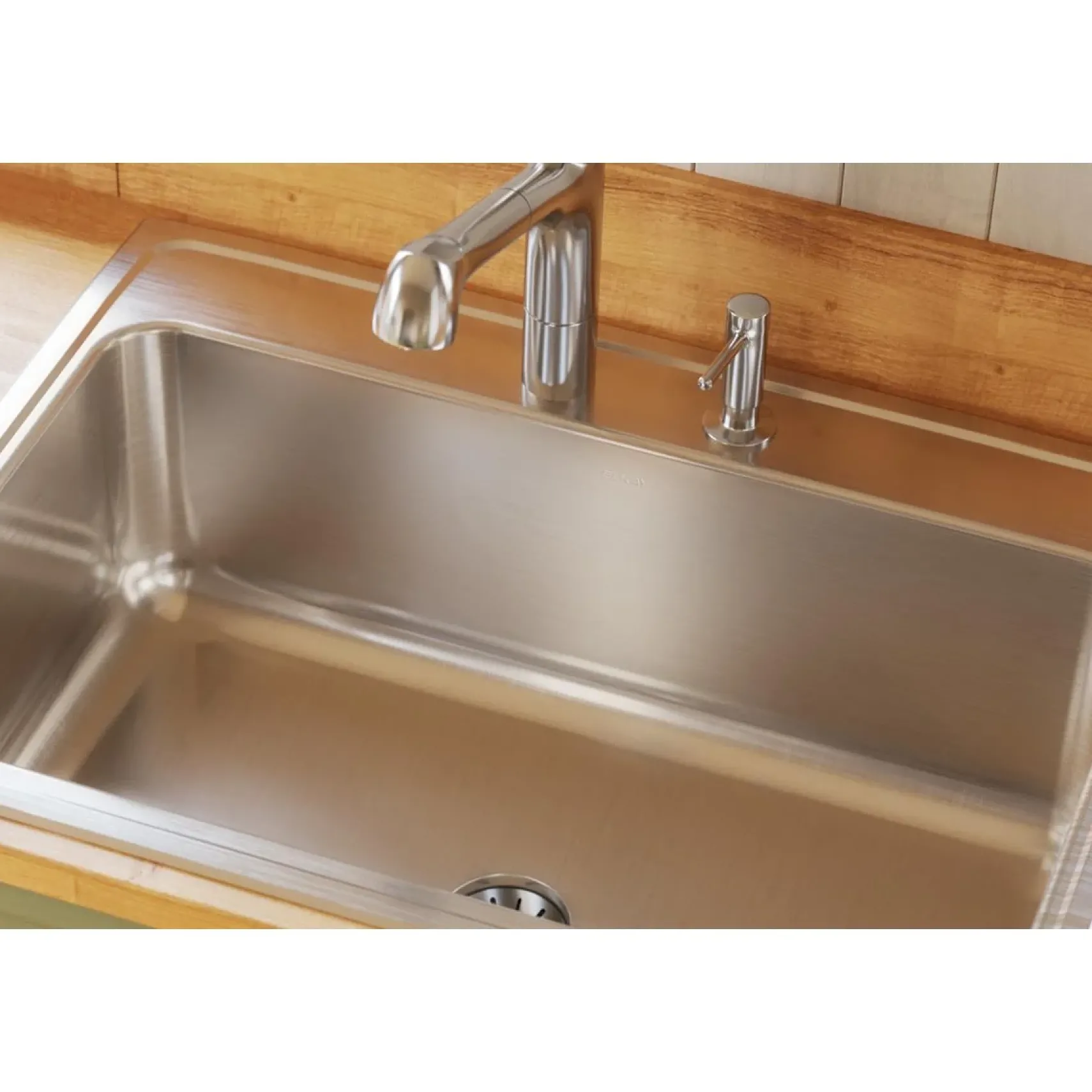 Elkay Lustertone Classic 31" Drop In/Topmount Stainless Steel Kitchen Sink, Lustrous Satin, MR2 Faucet Holes, DLR312210PDMR2