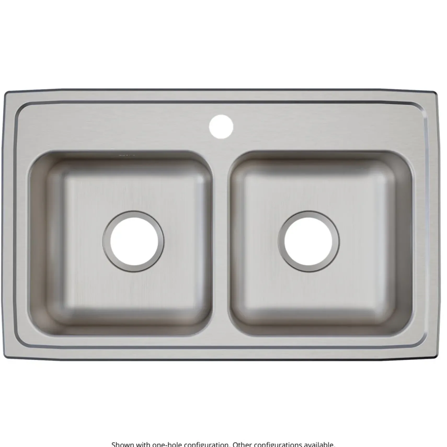 Elkay Lustertone Classic 29" Drop In/Topmount Stainless Steel ADA Kitchen Sink, 50/50 Double Bowl, Lustrous Satin, 4 Faucet Holes, LRAD2918554