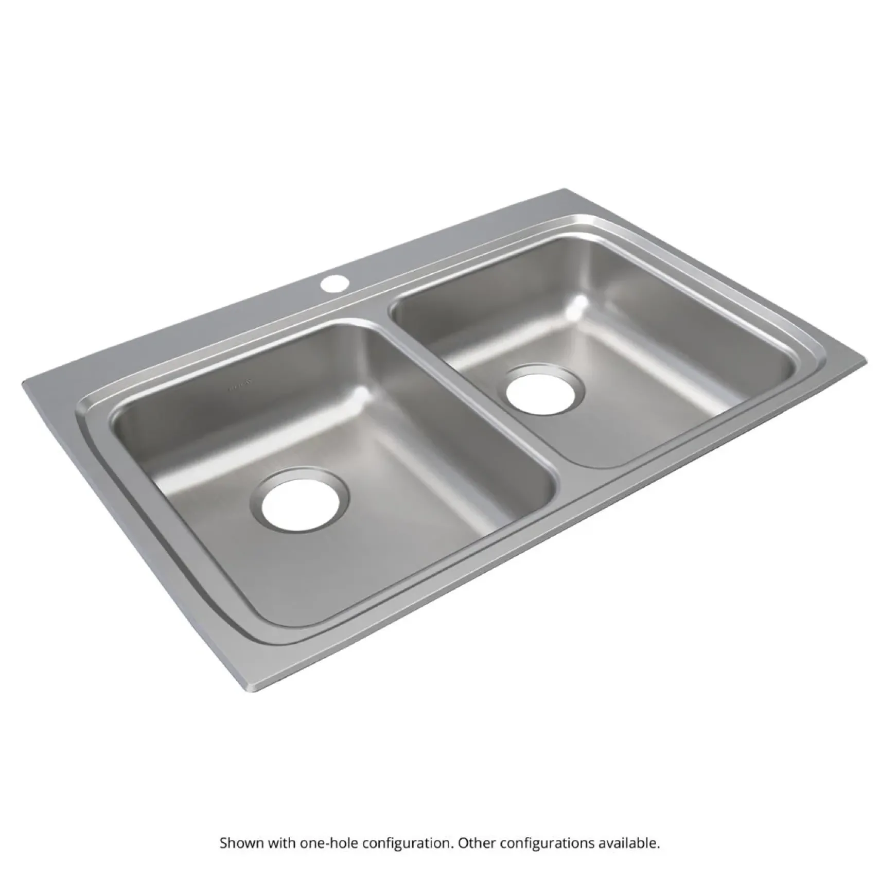 Elkay Lustertone Classic 33" Drop In/Topmount Stainless Steel ADA Kitchen Sink, 50/50 Double Bowl, Lustrous Satin, 2 Faucet Holes, LRAD3322552