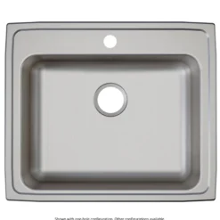 Elkay Lustertone Classic 25" Drop In/Topmount Stainless Steel ADA Kitchen Sink, Lustrous Satin, 2 Faucet Holes, LRAD2521602