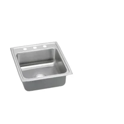Elkay Lustertone Classic 20" Drop In/Topmount Stainless Steel ADA Kitchen Sink, Lustrous Satin, 1 Faucet Hole, LRADQ2022651
