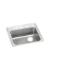 Elkay Lustertone Classic 22" Drop In/Topmount Stainless Steel ADA Kitchen Sink, Lustrous Satin, 4 Faucet Holes, LRAD221955R4