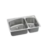 Elkay Lustertone Classic 33" Dual Mount Stainless Steel Kitchen Sink, 60/40 Double Bowl, Lustrous Satin, 2L Faucet Holes, Perfect Drain, LKHSR2509RPD2L