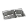 Elkay Lustertone Classic 33" Dual Mount Stainless Steel Kitchen Sink, 60/40 Double Bowl, Lustrous Satin, 2R Faucet Holes, Perfect Drain, LKHSR2509RPD2R