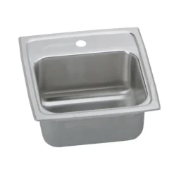 Elkay Lustertone Classic 15" Rectangular Stainless Steel ADA Bar/Prep Sink, No Faucet Hole, BLRQ15600