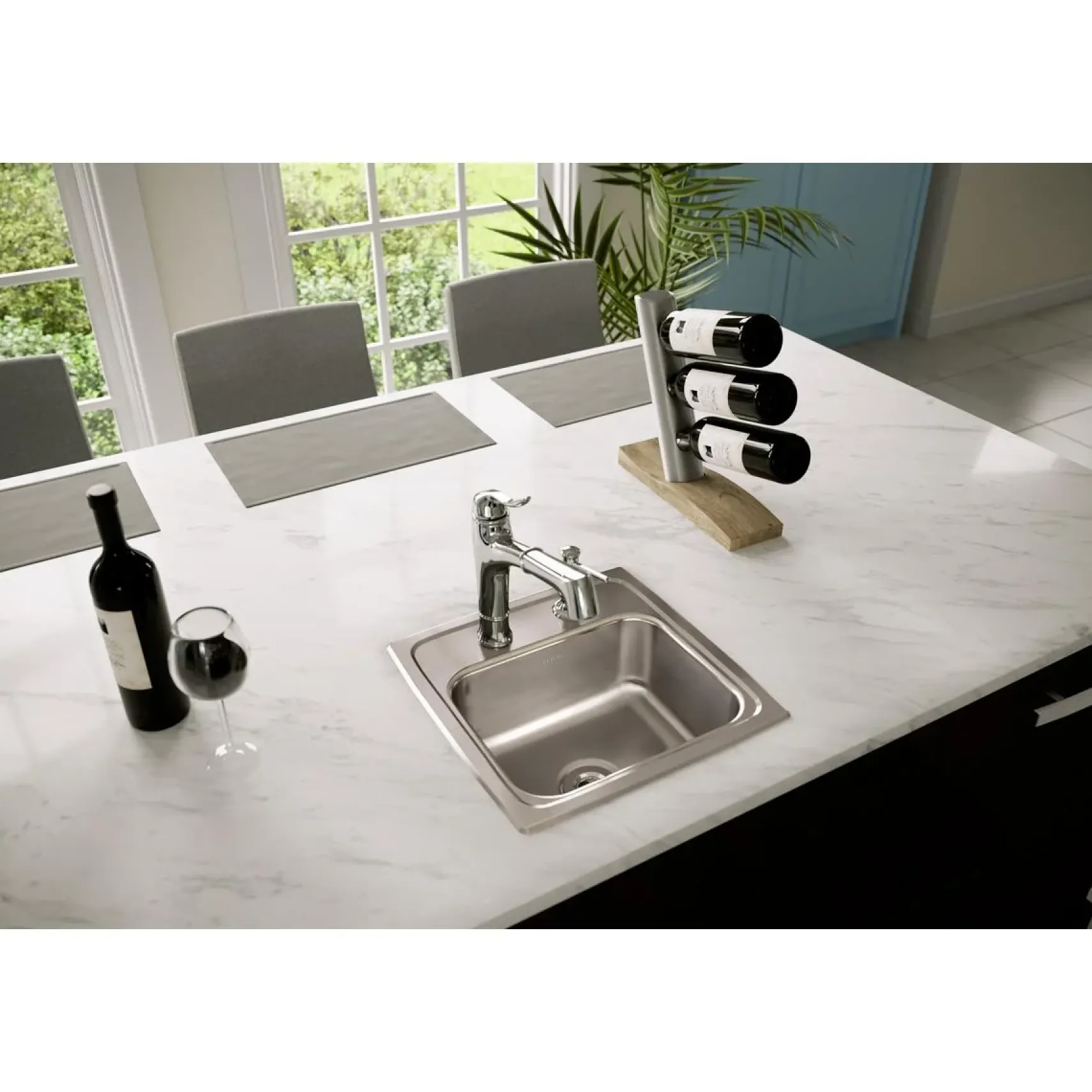 Elkay Lustertone Classic 15" Rectangular Stainless Steel ADA Bar/Prep Sink, No Faucet Hole, BLRQ15600
