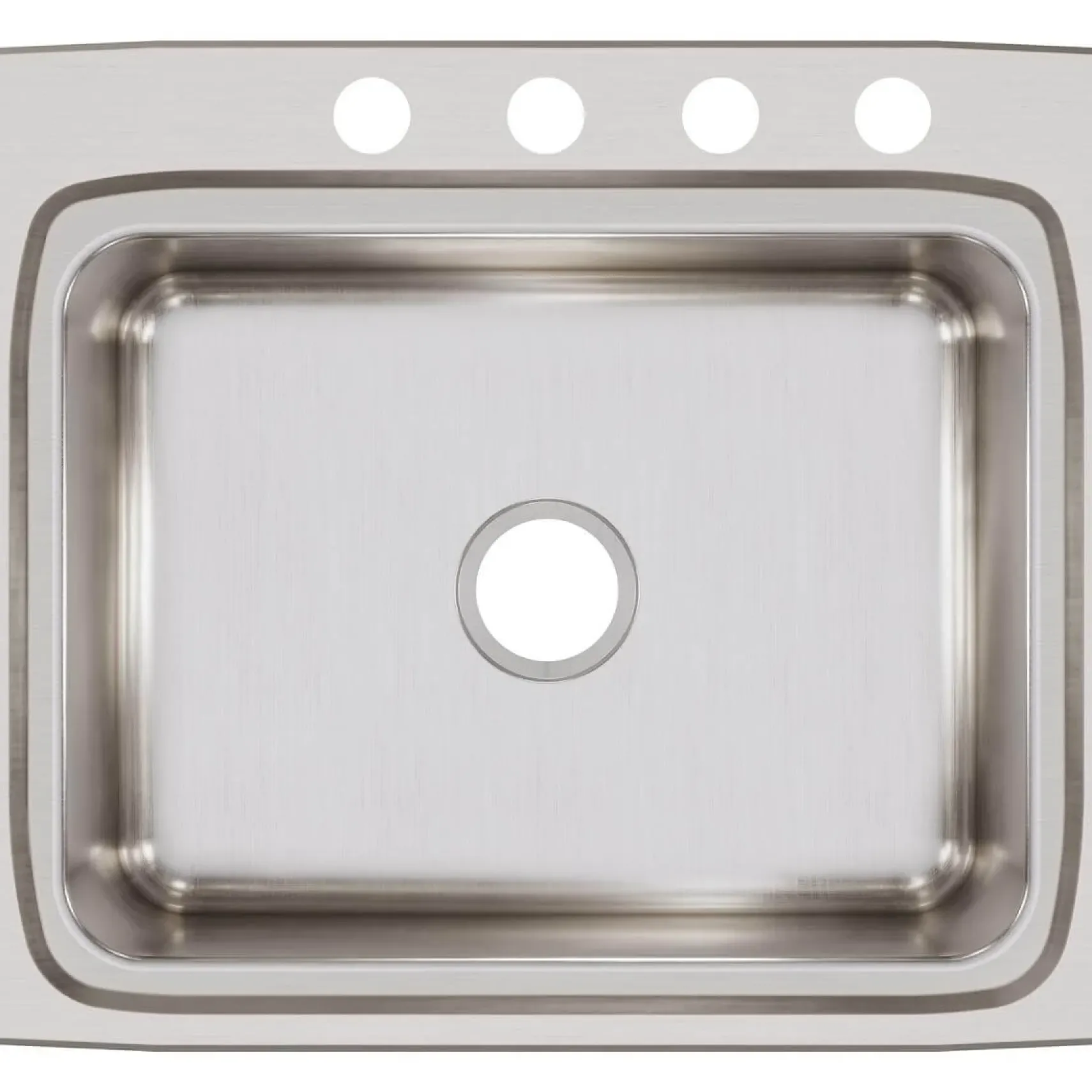 Elkay Lustertone Classic 25" Stainless Steel Kitchen Sink, 18 Gauge, Lustrous Satin, 4 Faucet Hole, LR25224