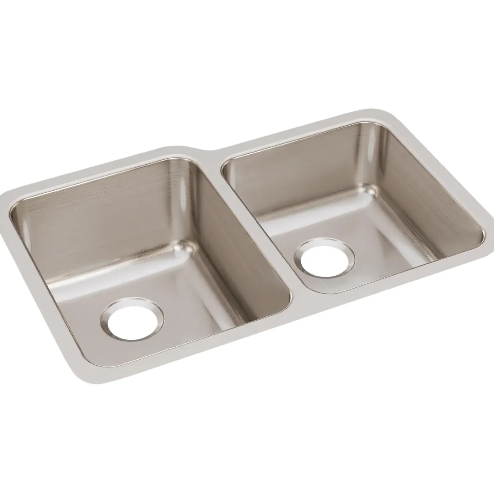 Elkay Lustertone Classic 31" Stainless Steel Kitchen Sink, 50/50 Double Bowl, 18 Gauge, Lustrous Satin, ELUH3120R