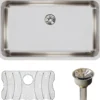 Elkay Lustertone Classic 31" Stainless Steel Kitchen Sink Kit, Lustrous Satin, ELUH2816PDBG