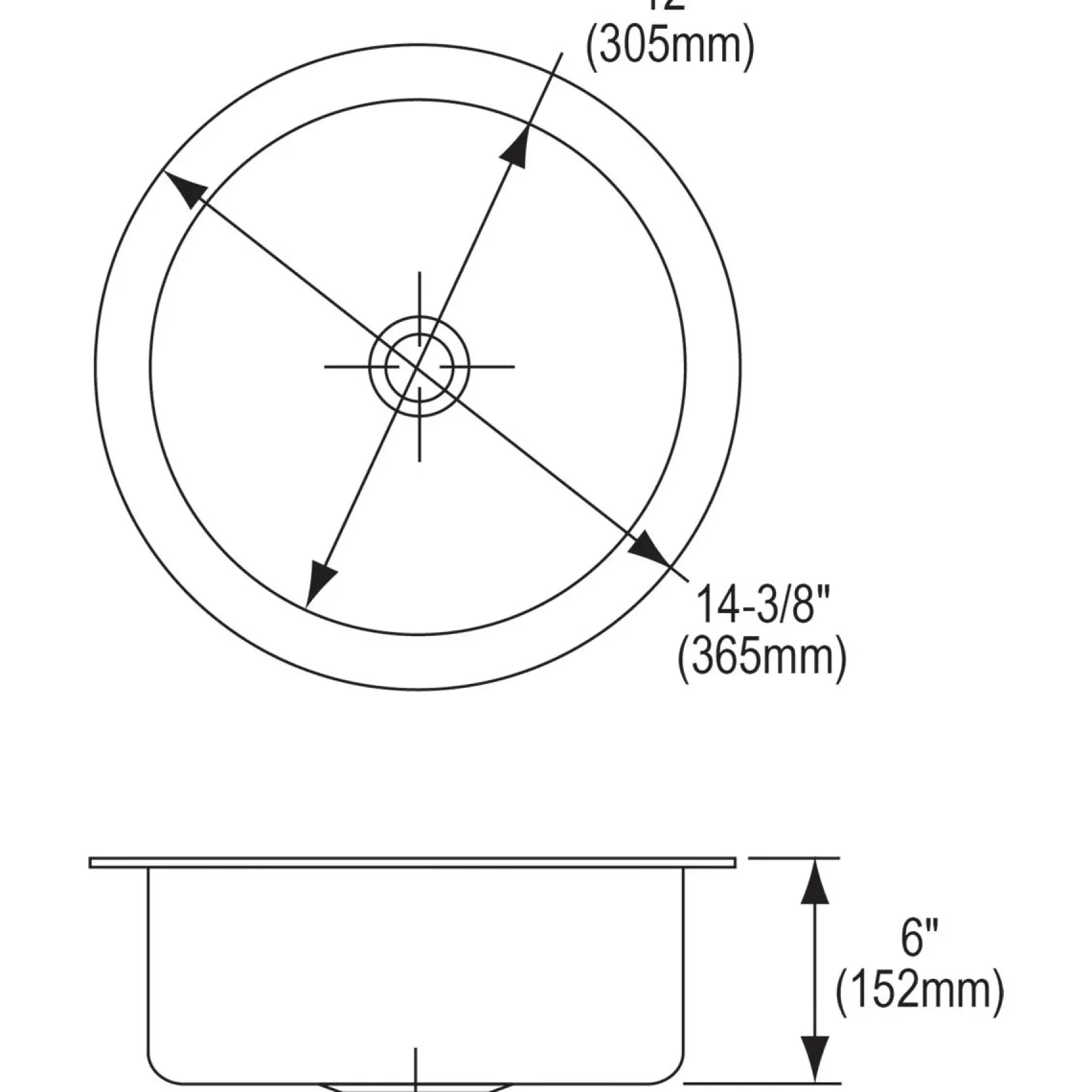 Elkay Lustertone Classic 14" Stainless Steel Kitchen Sink, 18 Gauge, Lustrous Satin, ELUH12FB