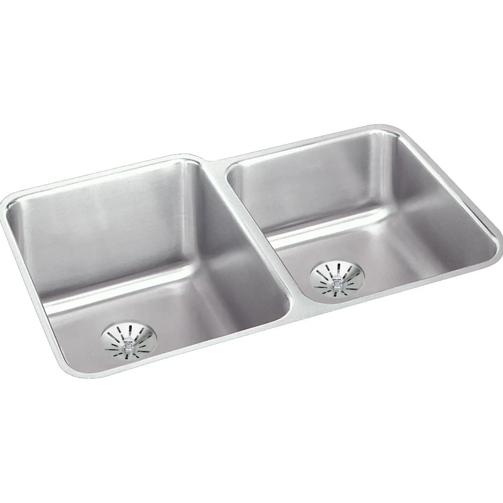 Elkay Lustertone Classic 31" Stainless Steel Kitchen Sink, 50/50 Double Bowl, 18 Gauge, Lustrous Satin, ELUH3120RPD