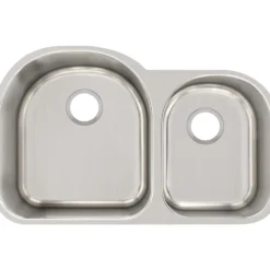 Elkay Lustertone Classic 31" Stainless Steel Kitchen Sink, 60/40 Double Bowl, 18 Gauge, Lustrous Satin, ELUH311910R