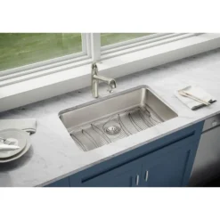 Elkay Lustertone Classic 31" Stainless Steel Kitchen Sink Kit, Lustrous Satin, ELUH2816DBG