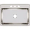 Elkay Lustertone Classic 31" Stainless Steel Kitchen Sink, 18 Gauge, Lustrous Satin, 3 Faucet Hole, LR31223