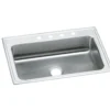 Elkay Lustertone Classic 33" Stainless Steel Kitchen Sink, 18 Gauge, Lustrous Satin, 1 Faucet Hole, LRS33221