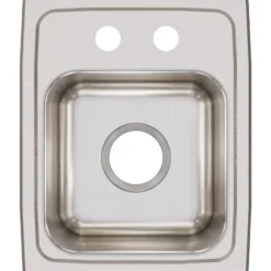 Elkay Lustertone Classic 13" Stainless Steel Kitchen Sink, 18 Gauge, Lustrous Satin, 2 Faucet Hole, LR13162