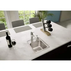 Elkay Lustertone Classic 13" Stainless Steel Kitchen Sink, 18 Gauge, Lustrous Satin, 2 Faucet Hole, LR13162