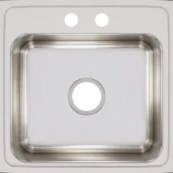 Elkay Lustertone Classic 20" Stainless Steel Kitchen Sink, 18 Gauge, Lustrous Satin, 2 Faucet Hole, LR19192