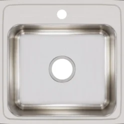 Elkay Lustertone Classic 20" Stainless Steel Kitchen Sink, 18 Gauge, Lustrous Satin, 1 Faucet Hole, LR19191