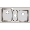 Elkay Lustertone Classic 43" Stainless Steel Kitchen Sink, 40/20/40 Triple Bowl, 18 Gauge, Lustrous Satin, 1 Faucet Hole, LGR43221