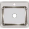 Elkay Lustertone Classic 25" Stainless Steel Kitchen Sink, 18 Gauge, Lustrous Satin, 1 Faucet Hole, LR25211