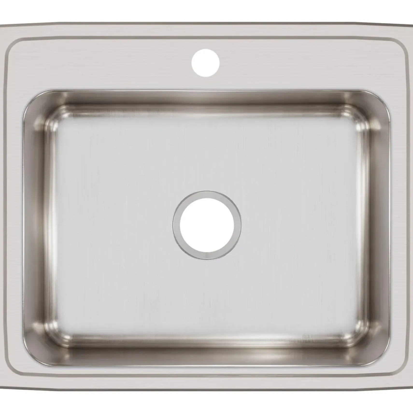 Elkay Lustertone Classic 25" Stainless Steel Kitchen Sink, 18 Gauge, Lustrous Satin, 1 Faucet Hole, LR25211