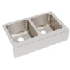 Elkay Lustertone Classic 33" Stainless Steel Farmhouse Sink, 50/50 Double Bowl, Lustrous Satin, No Faucet Hole, ELUHF332010