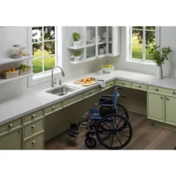Elkay Lustertone Classic 24" Undermount Stainless Steel ADA Kitchen Sink, Lustrous Satin, 18 Gauge, ELUHAD211545