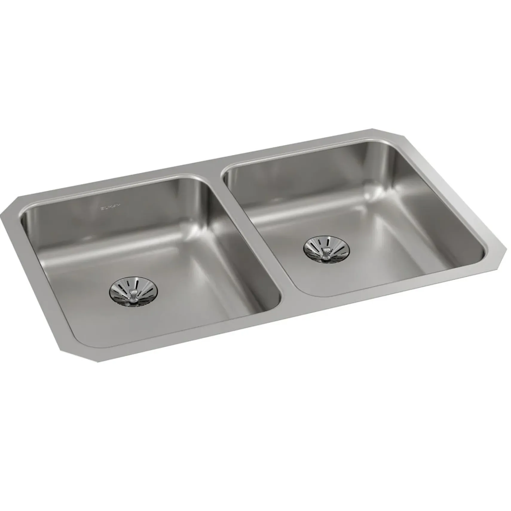 Elkay Lustertone Classic 31" Undermount Stainless Steel ADA Kitchen Sink, 50/50 Double Bowl, Lustrous Satin, 18 Gauge, ELUHAD311855PD