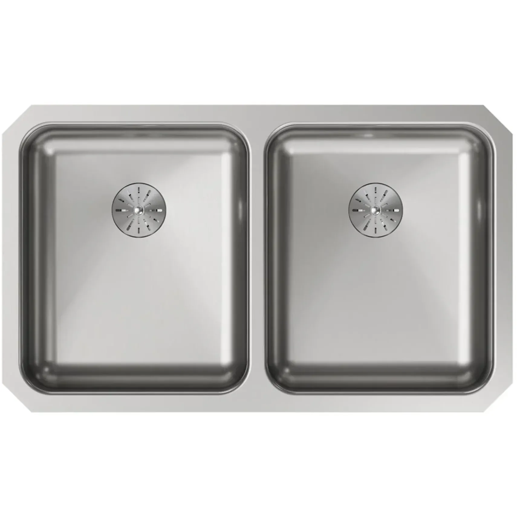 Elkay Lustertone Classic 31" Undermount Stainless Steel ADA Kitchen Sink, 50/50 Double Bowl, Lustrous Satin, 18 Gauge, ELUHAD311855PD